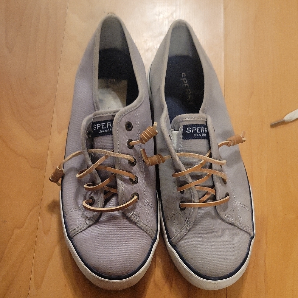 Sperry Women's Light Gray Canvas Sneakers